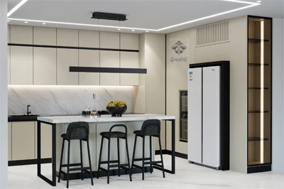 طراحی کابینت مدرن رنگ کرم