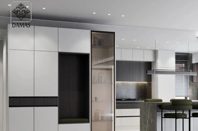 طراحی کابینت مدرن و جزیره مینیمال