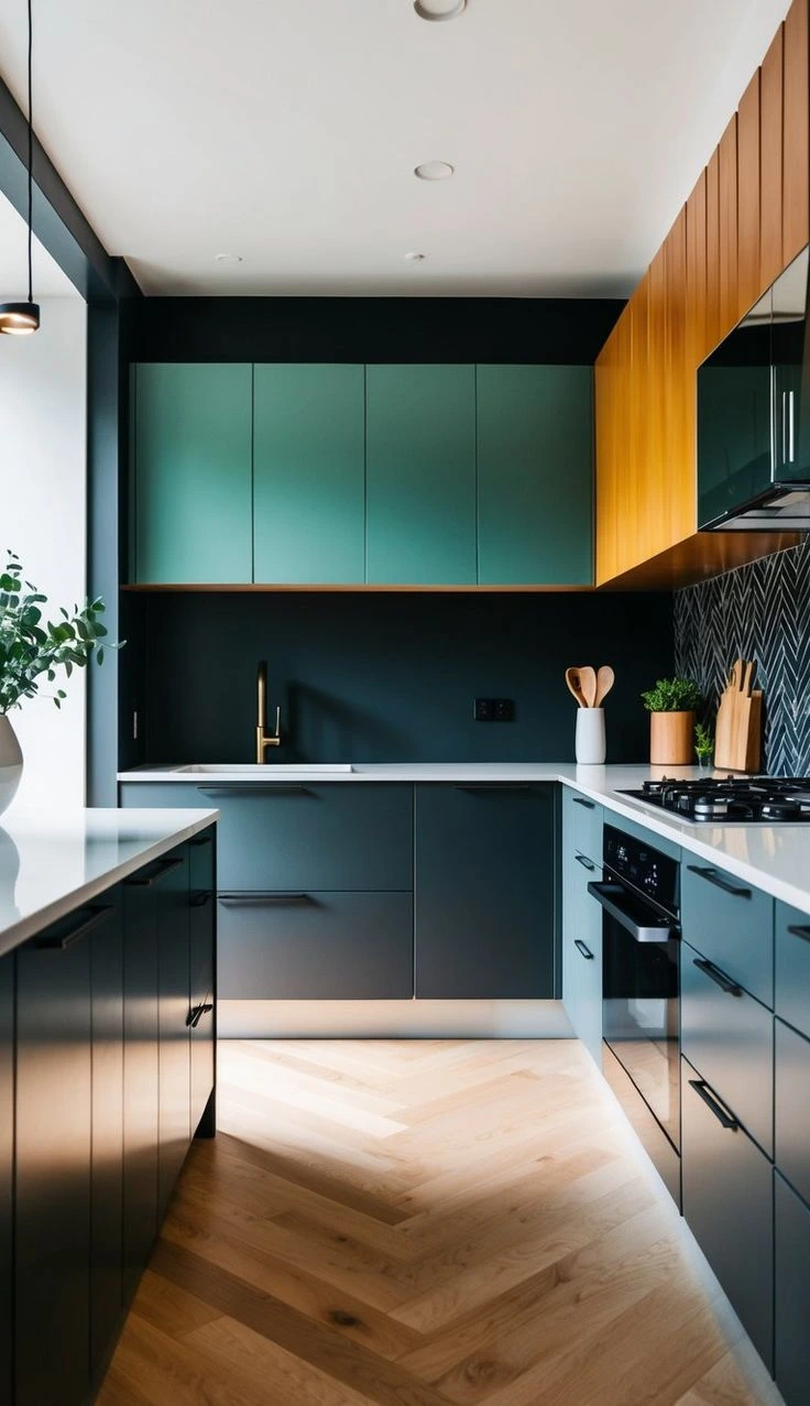 کابینت مدرن اروپایی سبز