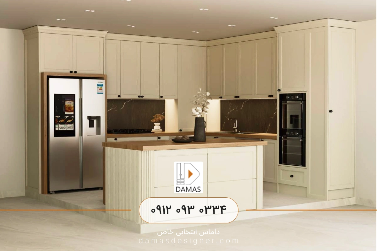 کابینت L شکل آشپزخانه کوچک