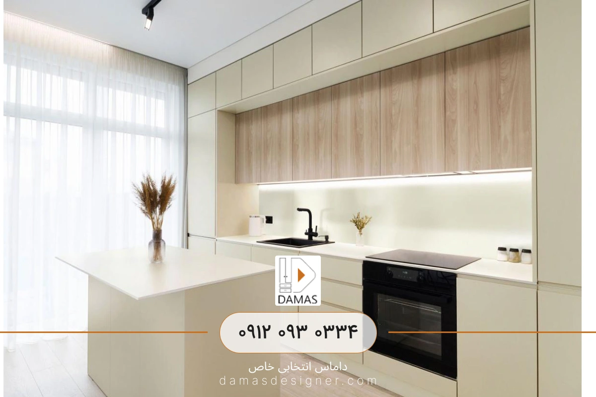 دکوراسیون کابینت آشپزخانه خطی